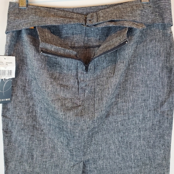 Womens Chime LINEN Business Casual Gray Pencil Skirt Size 7 Buckle adjust 🔥 NWT - Picture 4 of 5